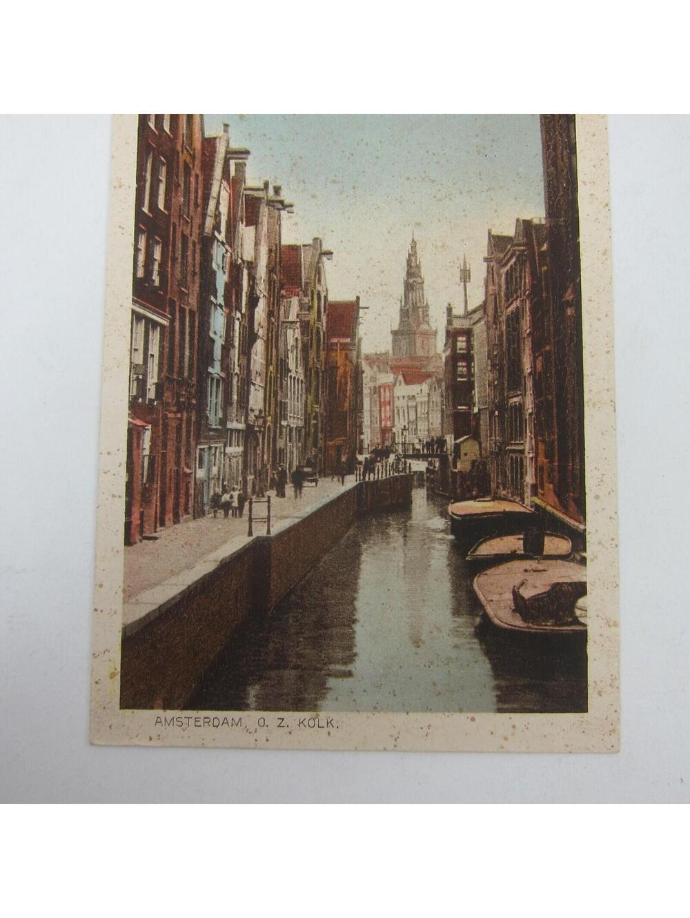 Postcard Netherlands Amsterdam Canal O.Z. Kolk Antique Unposted RARE - Picture 9 of 12